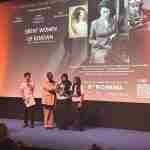 Kingsbury High Creative Writing Challenge Students read their outstanding winning pieces to the audience. L_R: Zohaib Nazir, Salwa Ali and Joice Nageswara