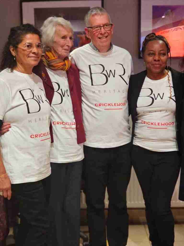 Danny Maher, Chair of the Cricklewood Town Team (CTT), Angela Payne Director CTT, Amanda Beasley, CTT and Amanda Epe, film director celebrating a SOLD OUT successful film screening.